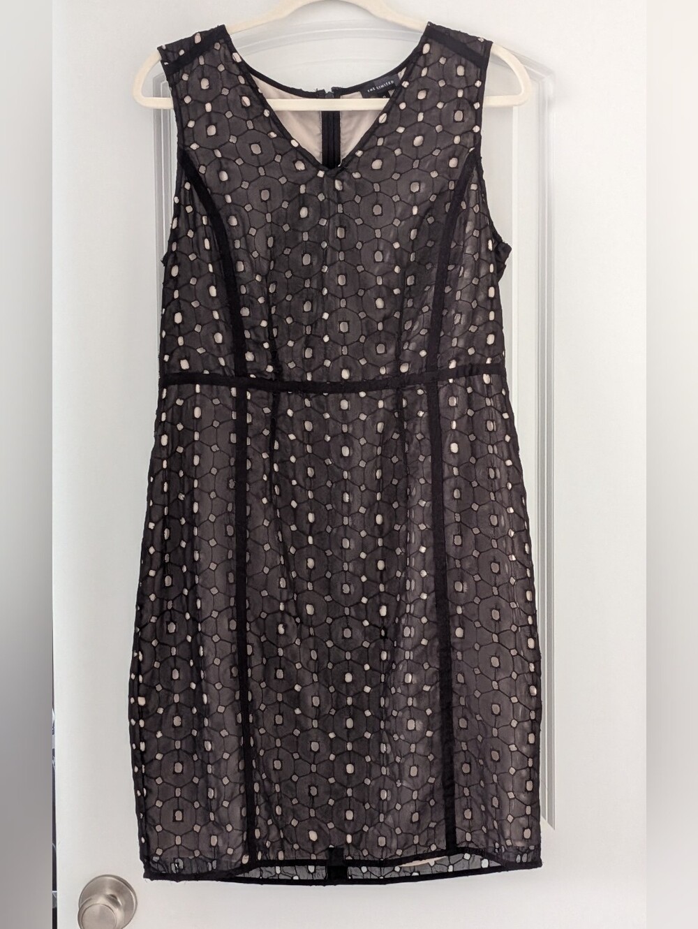The Limited Black Lace Overlay Cocktail Dress with Nude Underlay
